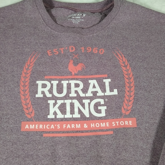 Heavyweight Soft Heathered 2XL Women's Rural King Rooster Farming Sweatshirt - Picture 7 of 8